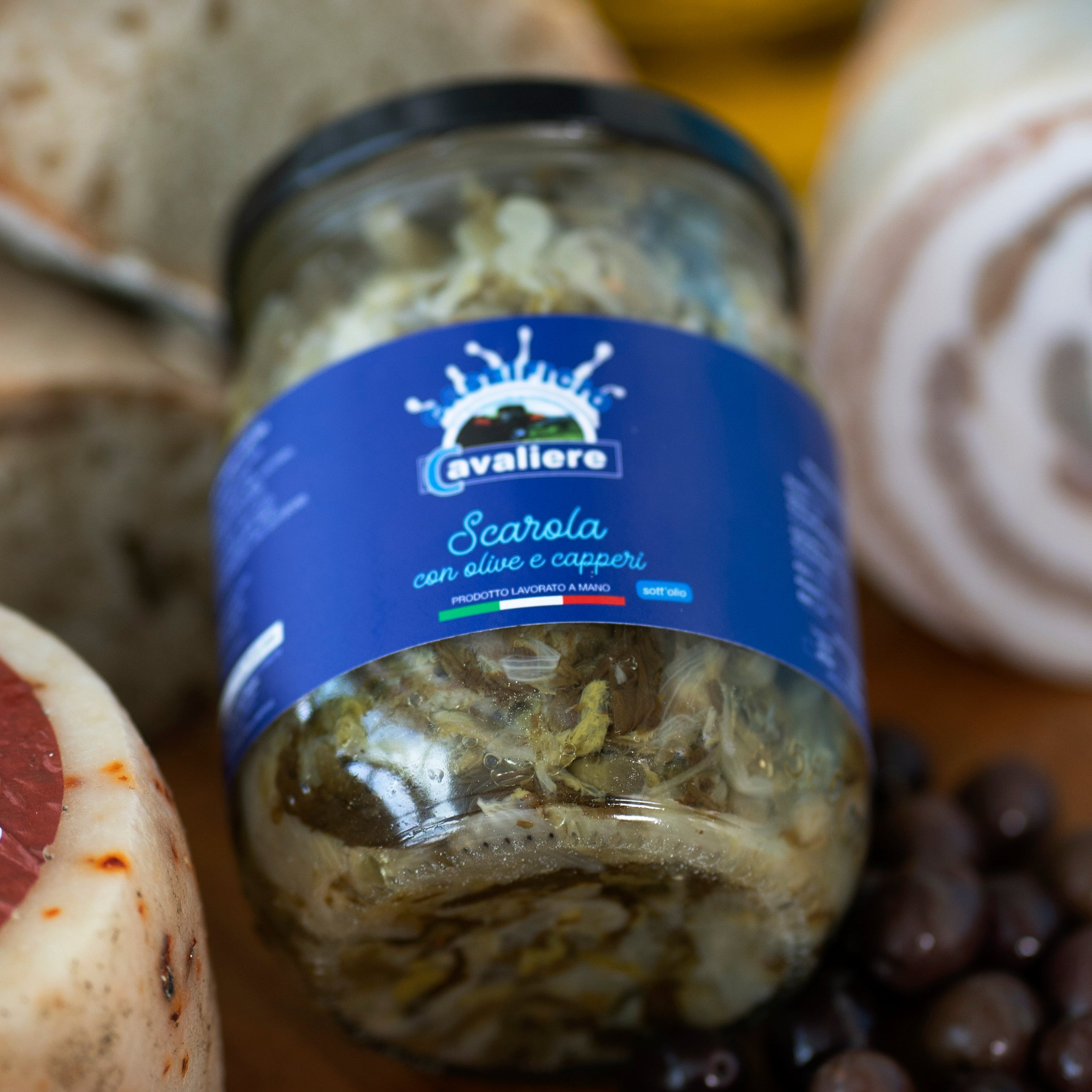Scarola con olive capperi sott'olio 580ml "D'avino"